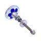 Blue Flower Engraved Glass Drawer Knobs